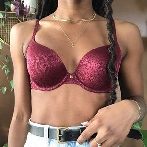Burgundy Snake Lace T-Shirt Bra✨
